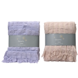 COPERTA 170X130CM CON FRANGE COLORI ASSORTITI