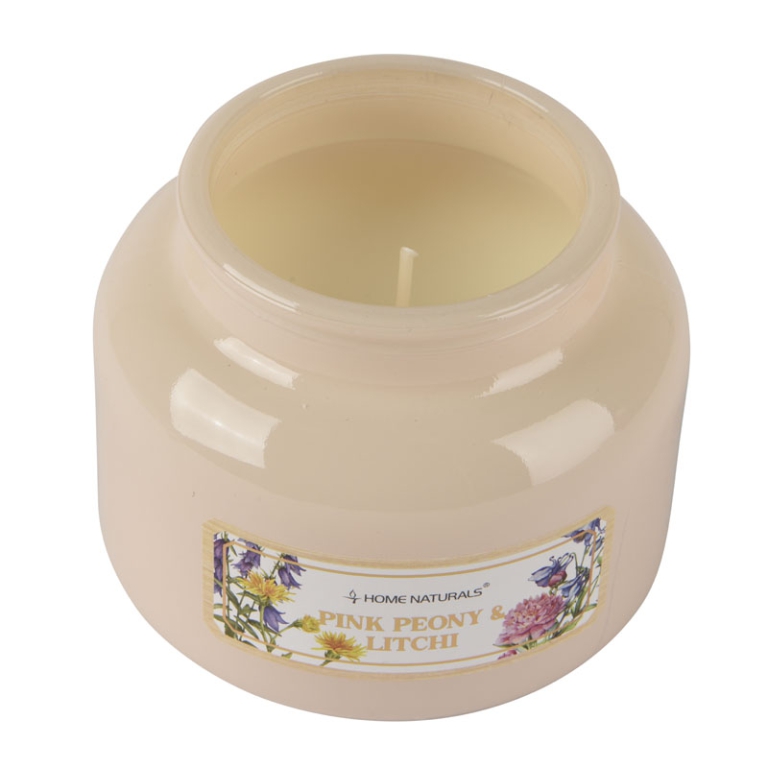 CANDELA GIARA VETRO 200GR PEONIA E LITCHI 2