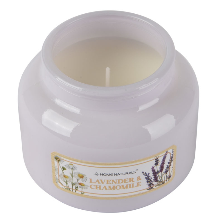CANDELA GIARA VETRO 200GR LAVANDA E CAMOMILLA 2