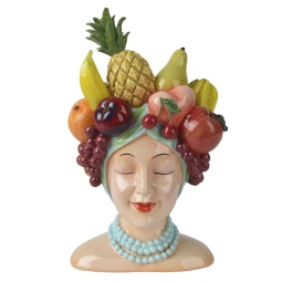 VASO MEZZOBUSTO H23CM    DONNA CORONA DI FRUTTI