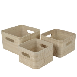 SET CESTI 3PZ LEGNO 18X18H11CM