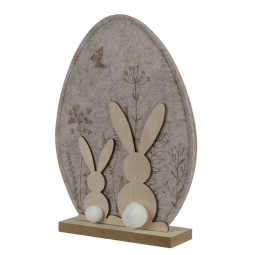 DECORO UOVO FELTRO H25CM BASE LEGNO