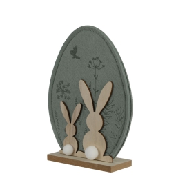 DECORO UOVO FELTRO H20CM BASE LEGNO