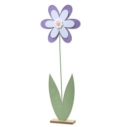 DECORO FIORE FELTRO H82CM BASE LEGNO