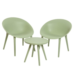 POLTRONA 2PZ+TAVOLINO POLIPROPILENE VERDE CHIARO