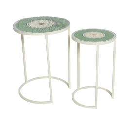 TAVOLINO SEDIA SET 2PZ D40H54 D30H48CM PIANO VERDE