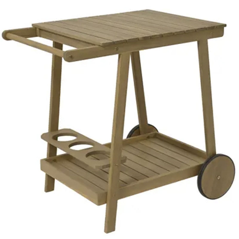 CARRELLO PORTAVIVANDE CON RUOTE H75CM LEGNO