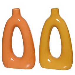 VASO PORCELLANA FIGURA ASTRATTA H32CM COLORI ASSORTITI