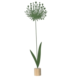 FIORE IN METALLO H65CM   VERDE BASE LEGNO