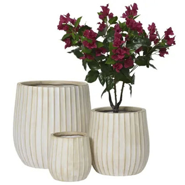 VASO ARGILLA SET 2 PEZZI DECORO SBALZATO SABBIA 2