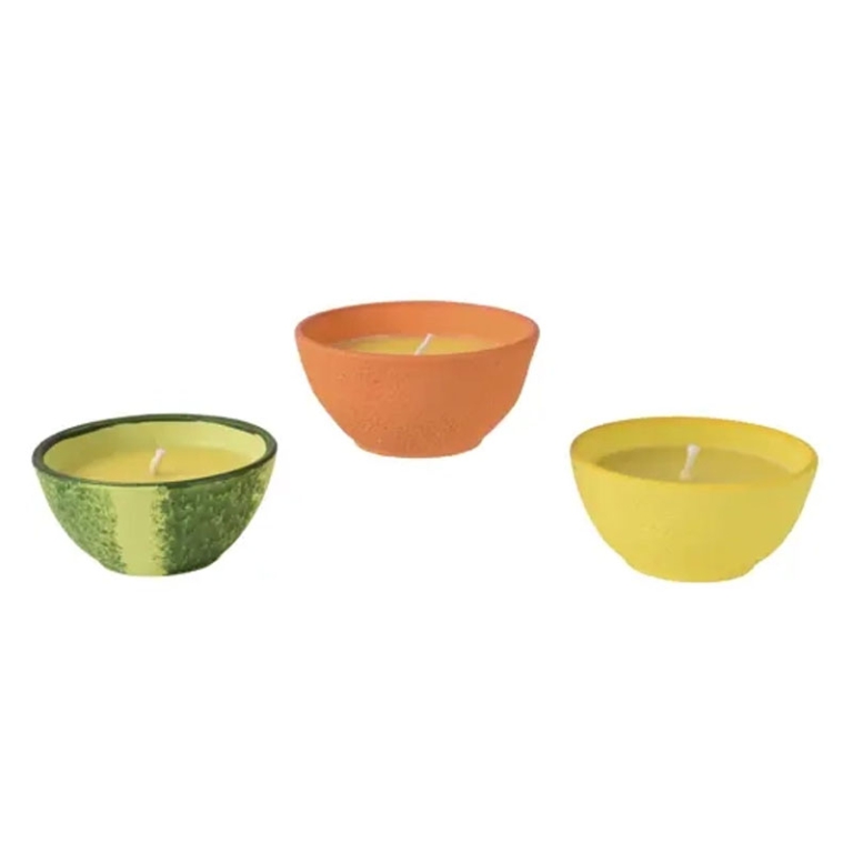 CANDELA CITRONELLA D12CM SOGGETTI FRUTTA ASSORTITI