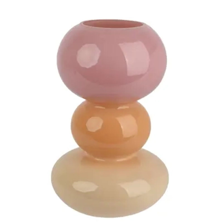 VASO VETRO H33,5CM COLORI PASTELLO