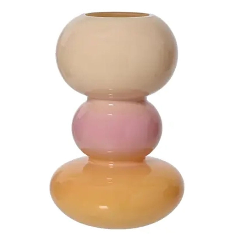 VASO VETRO H27CM COLORI  PASTELLO