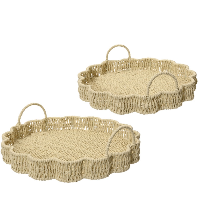 VASSOIO FIORE D40H12CM   SET 2PZ