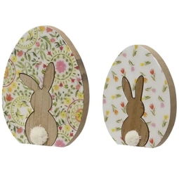 DECORO UOVO LEGNO SET 2 PEZZI