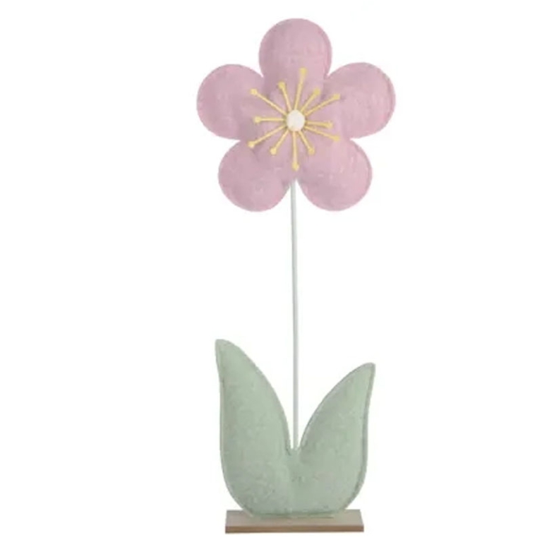 DECORO MARGHERITA LANA   COTTA H79CM BASE LEGNO