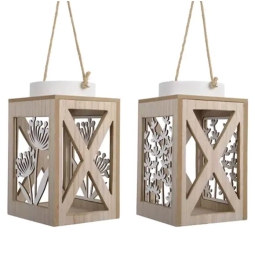 LANTERNA LEGNO H23CM     SOGGETTI ASSORTITI