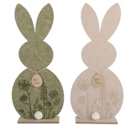 DECORO CONIGLIO FELTRO   H67,5CM COLORI ASSORTITI