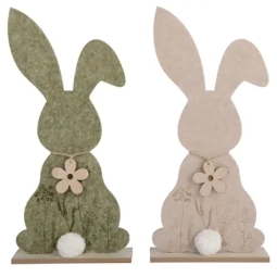 DECORO CONIGLIO FELTRO   H42CM COLORI ASSORTITI