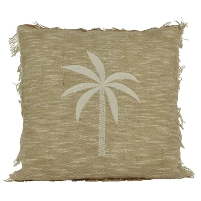 CUSCINO COTONE BORDATO   45X45CM SABBIA