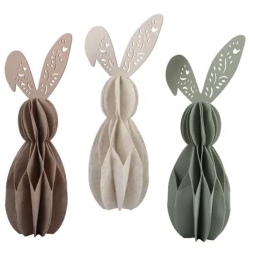 DECORO CONIGLIO FELTRO 3D H49CM COLORI ASSORTITI