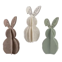 DECORO CONIGLIO FELTRO   H20CM COLORI ASSORTITI