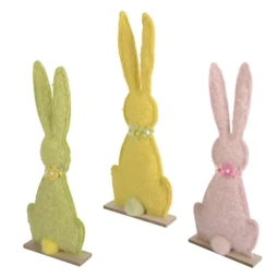 DECORO CONIGLIO FELTRO   H48CM COLORI ASSORTITI