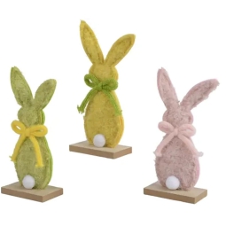 DECORO CONIGLIO FELTRO   H19CM COLORI ASSORTITI