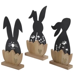 DECORO CONIGLIO METALLO  H29CM SOGGETTI ASSORTITI