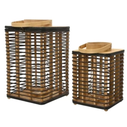 LANTERNA LEGNO SET 2 PEZZI