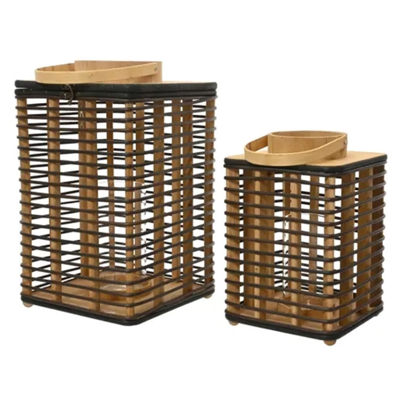 LANTERNA LEGNO SET 2 PEZZI