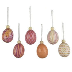 DECORO UOVO DA APPENDERE 6PZ D4H6CM COLORI ASSORTITI