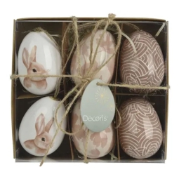 DECORO UOVO DA APPENDERE 6PZ D5H7,5CM COLORI ASSORTITI