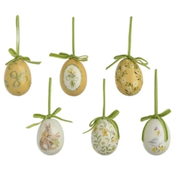 DECORO UOVO DA APPENDERE 6PZ D4H6CM COLORI ASSORTITI