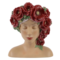 VASO MEZZOBUSTO H30CM    DONNA CORONA ROSE ROSSE