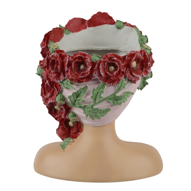 VASO MEZZOBUSTO H30CM    DONNA CORONA ROSE ROSSE 2