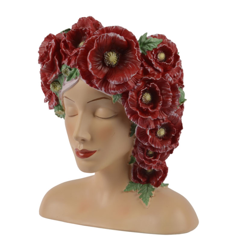 VASO MEZZOBUSTO H30CM    DONNA CORONA ROSE ROSSE 3