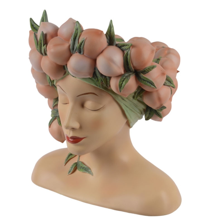 VASO MEZZOBUSTO H23CM DONNA CORONA DI PESCHE 3