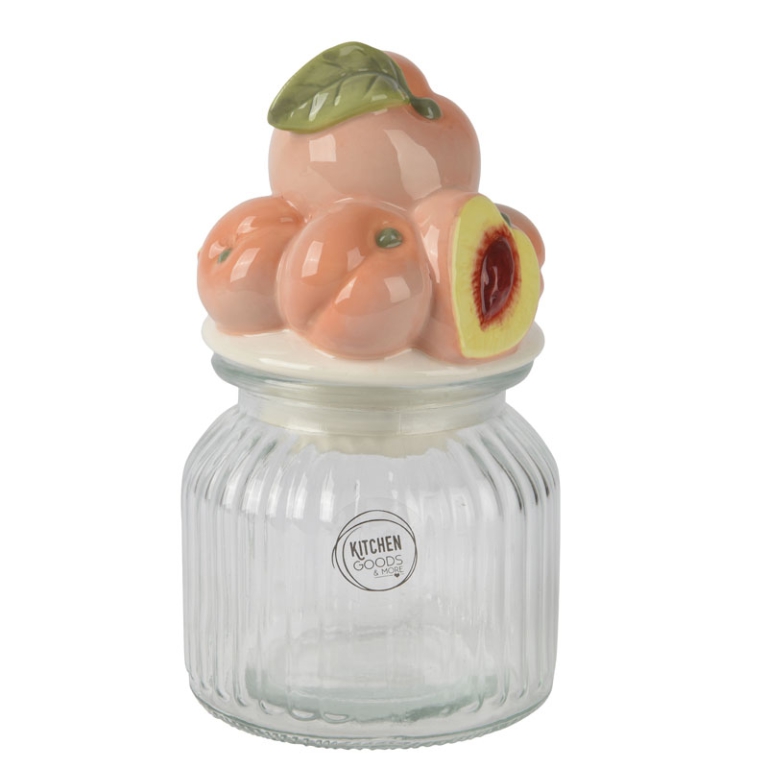 VASO VETRO D11H19CM TAPPO PESCHE