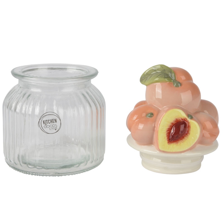 VASO VETRO D11H19CM TAPPO PESCHE 2