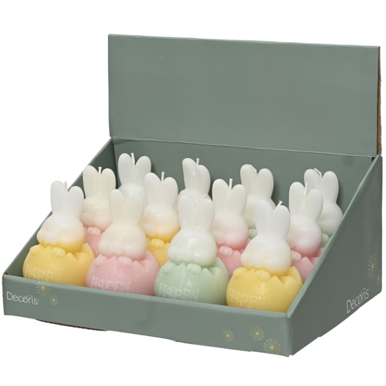 CANDELA CONIGLIETTO BUONA PASQUA H10,5CM COL. ASSORTITI 2