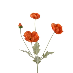 RAMO FIORE PAPAVERO H63CMARANCIONE