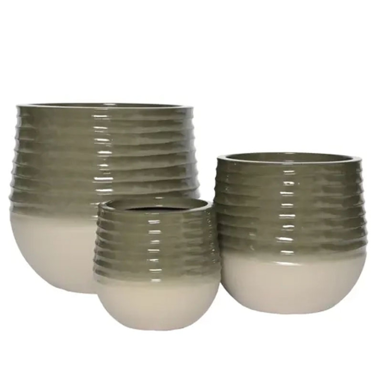VASO PLASTICA RICICLATA  SET 3PZ BICOLORE