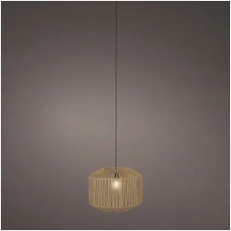 LAMPADARIO FERRO E VIMINI D40H29,5CM AVANA