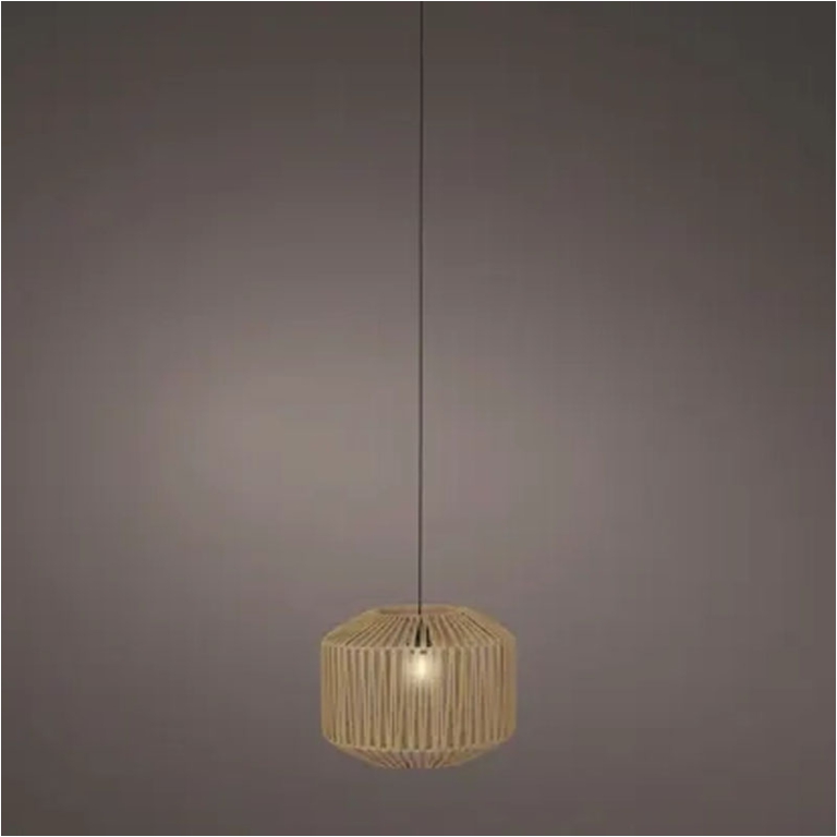 LAMPADARIO FERRO E VIMINI D40H29,5CM AVANA