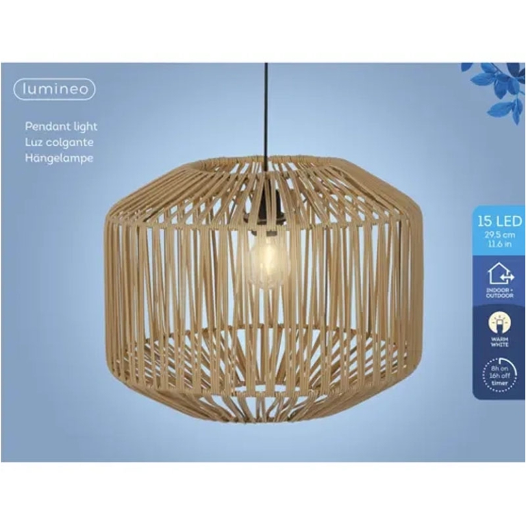 LAMPADARIO FERRO E VIMINI D40H29,5CM AVANA 3