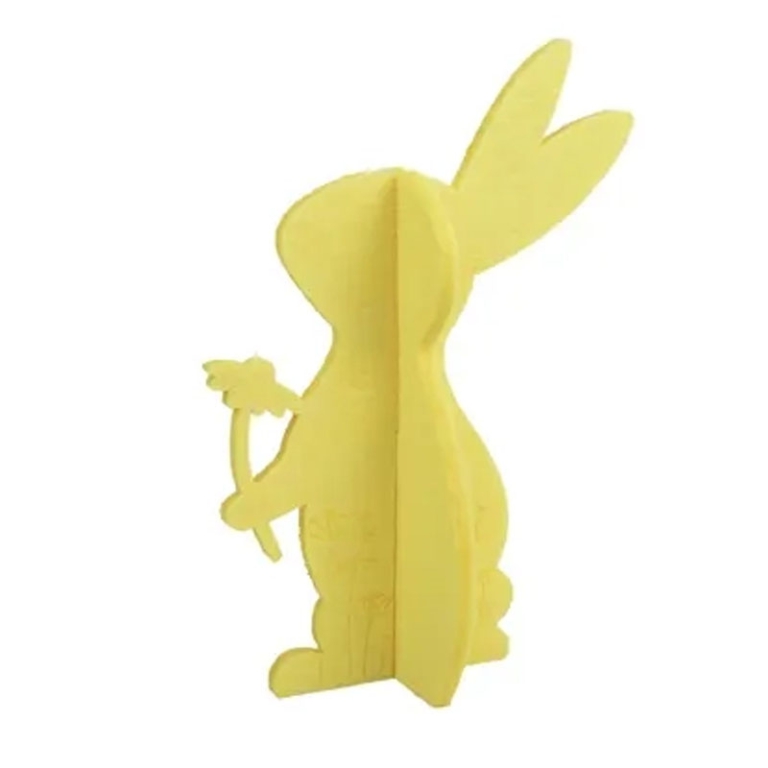 DECORO CONIGLIO FELTRO   H100CM GIALLO LIMONE