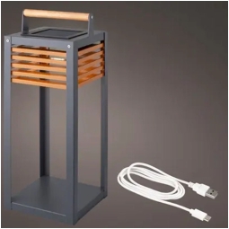 LANTERNA SOLARE H51CM    ALLUMINIO CON MANICO