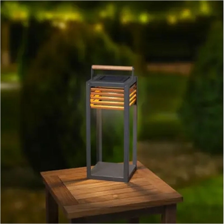 LANTERNA SOLARE H51CM    ALLUMINIO CON MANICO 2