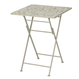 TAVOLO METALLO DA ESTERNO GRIGIO CHIARO 58X58H76CM